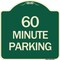 Signmission Designer Series 60 Minute Parking, Green & Tan Heavy-Gauge Aluminum Sign, 18" x 18", G-1818-24367 A-DES-G-1818-24367 - alternate 1
